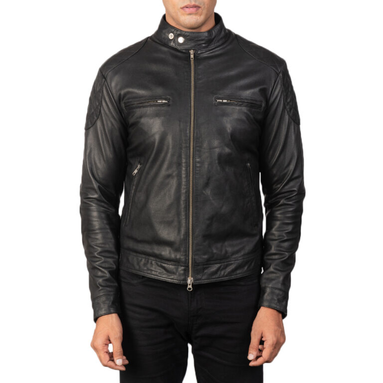 Mens Gatsby Black Leather Biker Jacket6066-5-1568986220147